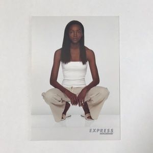 Vintage 90s Y2K Express Worldwide Promo Advertising Fashion Postcard